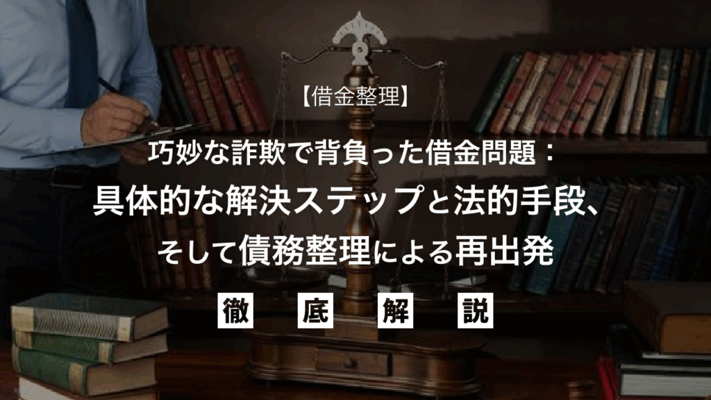 【借金整理】巧妙な詐欺で背負った借金問題：具体的な解決ステップと法的手段、そして債務整理による再出発
