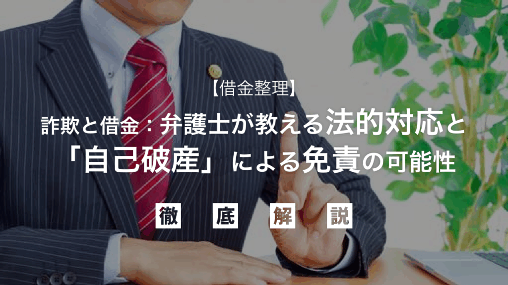 【借金整理】詐欺と借金：弁護士が教える法的対応と「自己破産」による免責の可能性