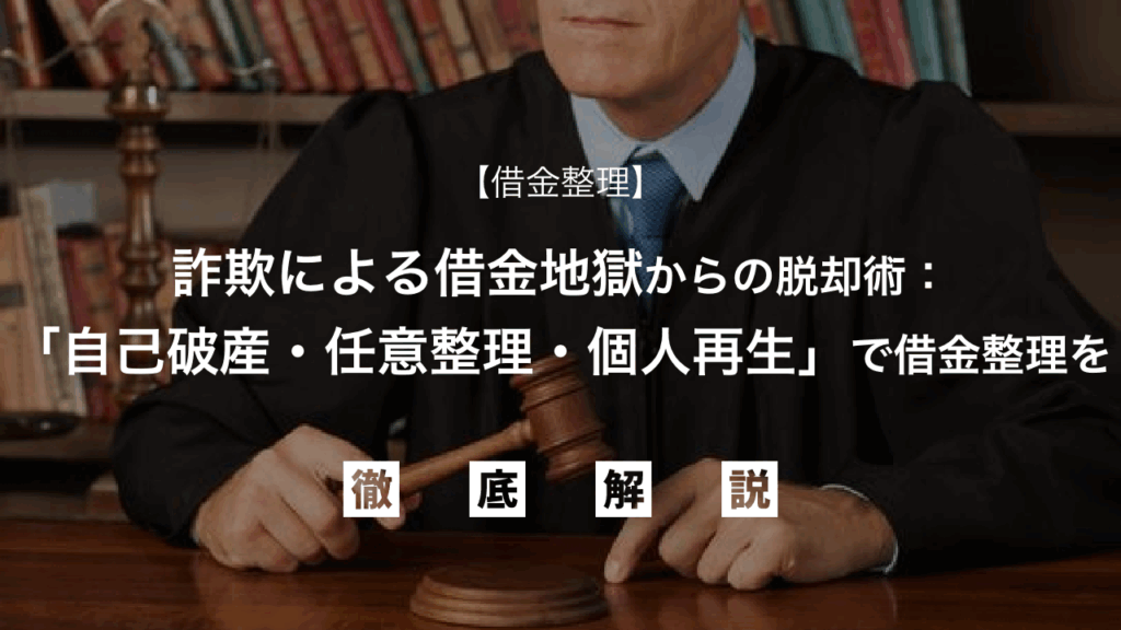 【借金整理】詐欺による借金地獄からの脱却術：「自己破産・任意整理・個人再生」で借金整理を