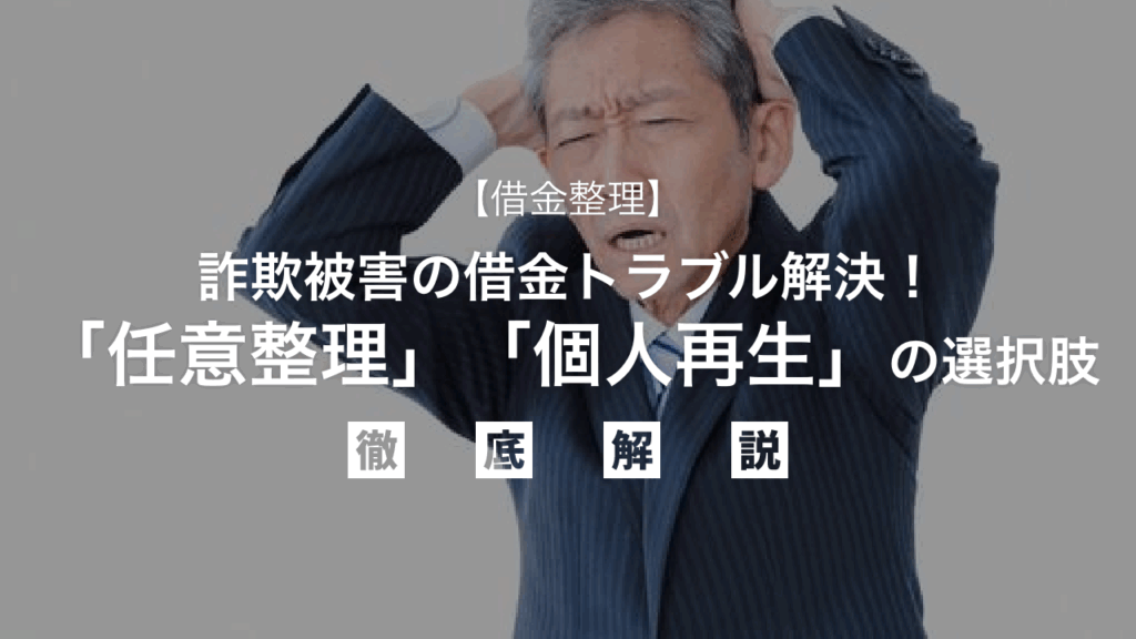 【借金整理】詐欺被害の借金トラブル解決！「任意整理」「個人再生」の選択肢を解説