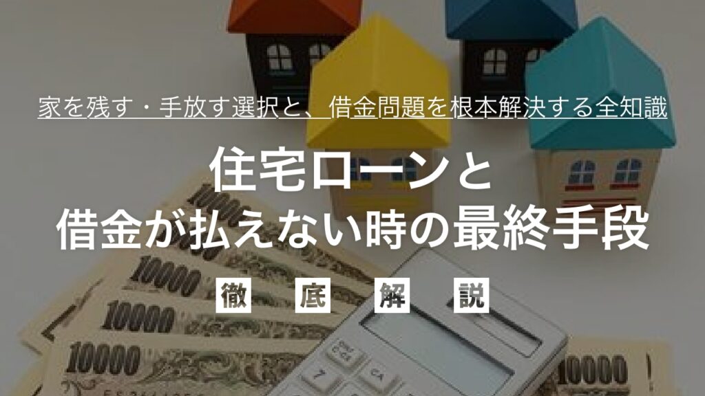 住宅ローンと借金が払えない時の最終手段｜家を残す・手放す選択と、借金問題を根本解決し人生を再スタートさせる全知識を弁護士が解説