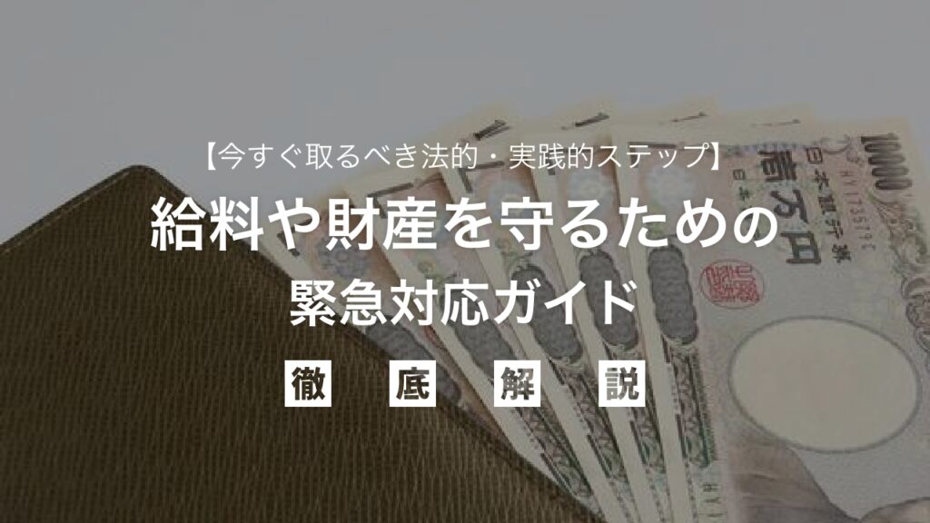 差し押さえ寸前！給料や財産を守るための緊急対応ガイド：あなたの生活を守る最終手段。差押え回避から生活再建まで、今すぐ取るべき法的・実践的ステップを徹底解説
