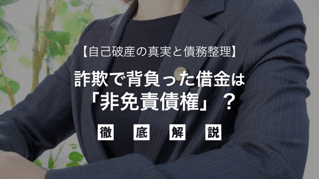 詐欺で背負った借金は「非免責債権」？自己破産の真実と債務整理